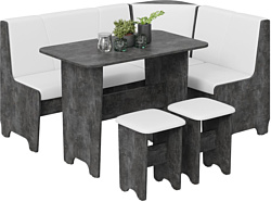 Обеденная группа Трия Техас исп. 1 (ателье темный/экокожа белый)