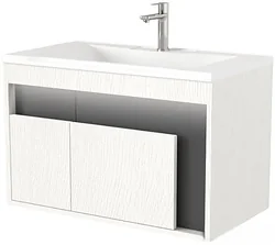 Тумба под умывальник Дабер 016 WeltWasser Deilbach 7517-70 Т16.7W.0.20_light (с подсветкой, белый древесный/серый)