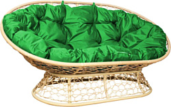 M-Group Мамасан 12850504 (бежевый ротанг/зеленая подушка) M-Group Мамасан 12850504 (бежевый ротанг/зеленая подушка)
