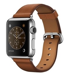 Apple Watch 38mm Stainless Steel with Saddle Brown Classic (MMF72)