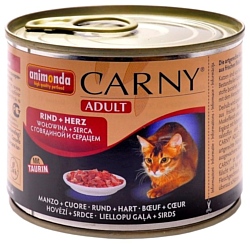 Animonda Carny Adult для кошек с говядиной и сердцем (0.2 кг) 1 шт.