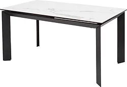 Кухонный стол M-City Cremona 140 Matte Statuario 614М04873 (белый мрамор матовый/черный)