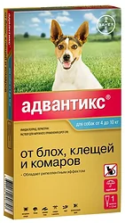 Средство от блох и клещей Адвантикс (Bayer) Капли на холку для собак 4–10 кг (1 пипетка) Средство от блох и клещей Адвантикс (Bayer) Капли на холку для собак 4–10 кг (1 пипетка)