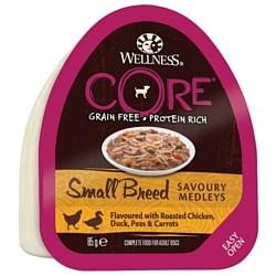 Wellness (0.085 кг) 1 шт. Dog CORE Small Breed Savoury Medleys Chicken, Duck, Peas & Carrots