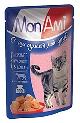MonAmi Кусочки в соусе для кошек Телятина (0.1 кг) 1 шт.