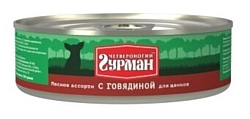 Четвероногий Гурман Мясное ассорти с говядиной для щенков (0.1 кг) 24 шт.