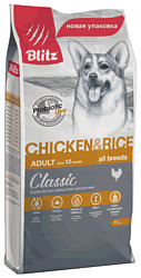 Blitz (15 кг) Adult Dog Chicken & Rice All Breeds dry