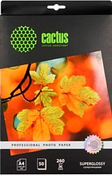 CACTUS Суперглянцевая А4 260 г/м2 50 листов (CS-HGA426050)