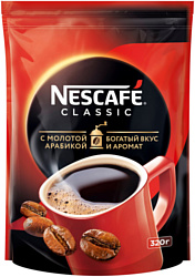 Nescafe Classic растворимый c добавлением молотого кофе 320 г (пакет)