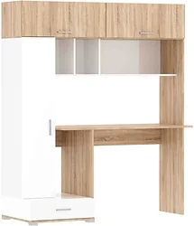 Стол для работы Памир ПКС-1 (дуб сонома/белый глянец) Стол для работы Памир ПКС-1 (дуб сонома/белый глянец)