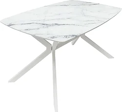 Кухонный стол ВВР Джерси (мрамор белый ф/п, белый глянец/белый) Кухонный стол ВВР Джерси (мрамор белый ф/п, белый глянец/белый)