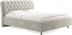 Кровать Сонум Olivia 200x200 (микровелюр светло-серый) Кровать Сонум Olivia 200x200 (микровелюр светло-серый)