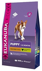 Eukanuba (0.8 кг) Puppy Dry Dog Food For Medium Breed Chicken