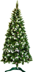 Christmas Tree Таежная с белыми концами и с шишками 2.2 м