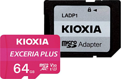 Карта памяти Kioxia Exceria Plus microSDXC LMPL1M064GG2 64GB (с адаптером)