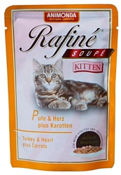 Animonda (0.1 кг) 12 шт. Rafine Soupe Kitten для котят с индейкой, сердцем и морковью