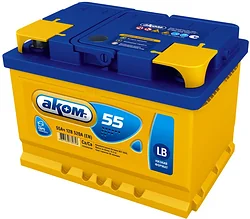 Автомобильный аккумулятор AKOM 6СТ-55VL LB R+ (55Ah) Автомобильный аккумулятор AKOM 6СТ-55VL LB R+ (55Ah)