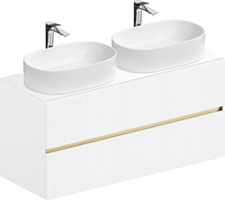 Столешница ЗОВ со столешницей Лира 120 (белый глянец/белая столешница)