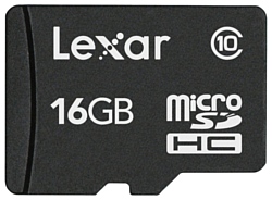 Lexar microSDHC Class 10 16GB + SD adapter