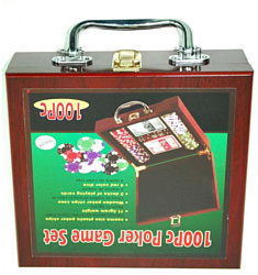 Zez Набор для покера в чемодане 100 фишек с номиналом 6641-M1