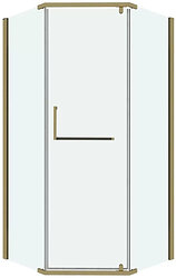 Душевой уголок Grossman Pragma 100x100x195 302.K33.03.1010.32.00 (золото сатин/прозрачное стекло)