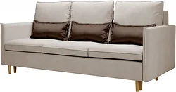 Прямой диван Mio Tesoro Оливер (Velutto 18/Velutto 24/дерево натуральное)