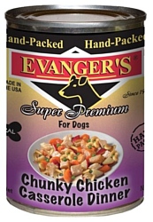 Evanger's Hand-packed Super Premium Chunky Chicken Casserole Dinner консервы для собак (0.369 кг) 12 шт.