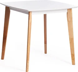 Кухонный стол TetChair Claire квадратный (белый/натуральный)