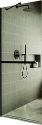 Душевая перегородка MaybahGlass 195x69 MGD-720-6у (прозрачное стекло/черный)