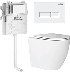 Унитаз Roxen Antares в комплекте с инсталляцией Attach 5 в 1 967013 (кнопка: белый глянцевый)
