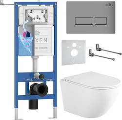 Унитаз Roxen Antares Tornado Long в комплекте с инсталляцией StounFix Dual Fresh 6 в 1 868415 (кнопка: хром матовый матовая) Унитаз Roxen Antares Tornado Long в комплекте с инсталляцией StounFix Dual Fresh 6 в 1 868415 (кнопка: хром матовый матовая)