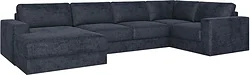 П-образный Rivalli Дискавери + оттоманка левая + угловая секция + кресло секц. (Sher Graphite)