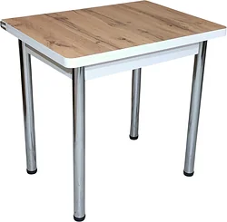 Кухонный стол СВД Юнио 80х60-120 013.П24.Х (дуб вотан/хром)