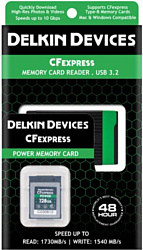 Delkin Devices CFexpress Reader and Card Bundle 128GB DCFX1-128-R