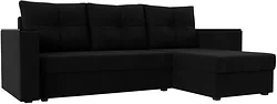 Угловой диван Лига диванов Атланта Б/С правый 117049 (микровельвет черный)