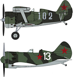 Hasegawa Истребитель Polikarpov I-153 & I-16