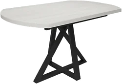 Кухонный стол Дабер 017 раздвижной С17Р.13.2.10 (опора металл черный/древесина белая)