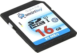 Карта памяти SmartBuy SDHC UHS-I U1 Class 10 16GB SB16GBSDHC10