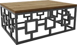 Журнальный столик Hype Mebel Лок 60x80 (черный/дуб галифакс олово) Журнальный столик Hype Mebel Лок 60x80 (черный/дуб галифакс олово)