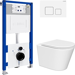 Унитаз Lauter Longer 2110822 с кнопкой 219702F (квадратная, белый)