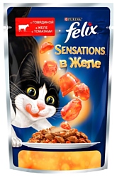 Felix (0.1 кг) 1 шт. Sensations с Говядиной в желе с томатом