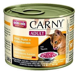 Animonda Carny Adult для кошек с говядиной, курицей и сердцем утки (0.2 кг) 1 шт.