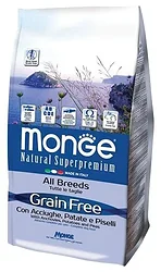 Monge Grain Free – Анчоус с картофелем и горохом. Беззерновой корм для собак (15.0 кг)