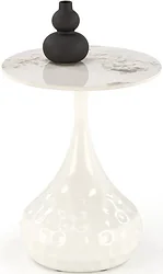 Журнальный столик Halmar Verde (белый мрамор/белый)