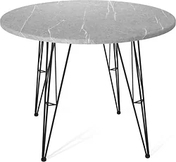 Кухонный стол Sheffilton SHT-TU10/TT 90 (черный муар/серый мрамор)