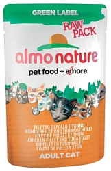 Almo Nature Green Label Raw Pack Adult Cat Chicken Fillet and Tuna Fillet (0.055 кг) 1 шт.