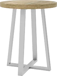 Журнальный столик Hype Mebel Челси 40x40 (белый/дуб галифакс натуральный)