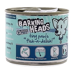 Barking Heads (0.2 кг) 6 шт. Консервы для собак мелких пород с лососем, тунцом и сельдью Рыбка-вкусняшка