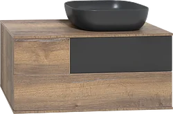 Тумба под умывальник Misty Коломбо 100 П-Кол-01100-074ПП (правый, дуб галифакс/антрацит)