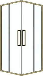 Душевой уголок Grossman Cosmo 100x100x195 300.K33.02.1010.32.00 (золото сатин/прозрачное стекло)
